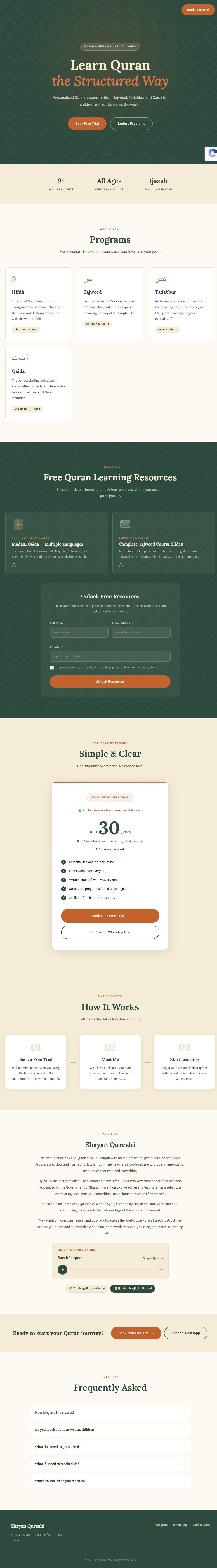 Personal portfolio website screenshot